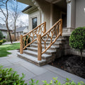 Rustic Stair Wooden Railing For Outdoor Stair Or Entryway