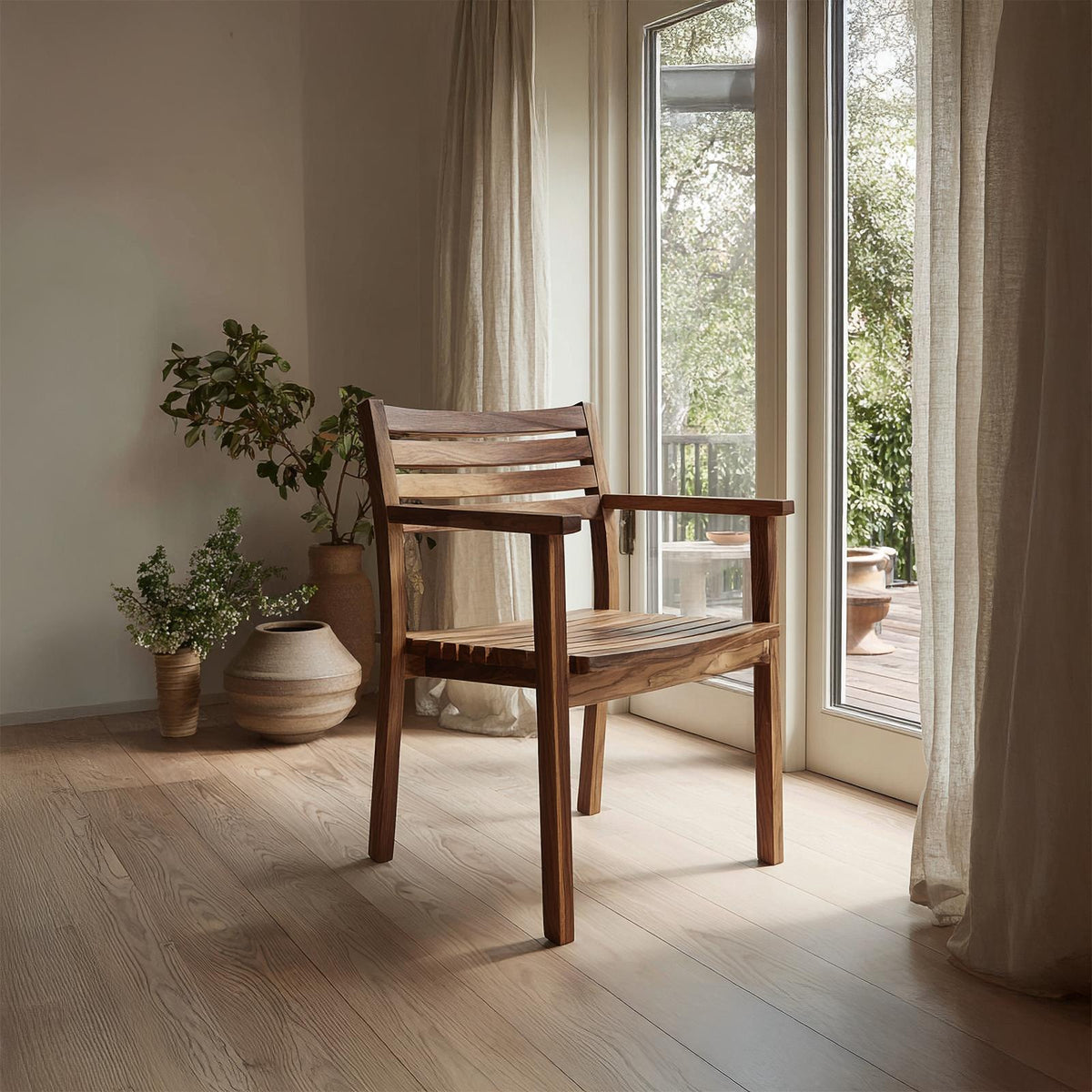 Spry Interior Scandinavian Minimalist Wooden Dining Chair, Solid Wood Accent Side Chair for Kitchen Dining Room, Model SINLSAWC038