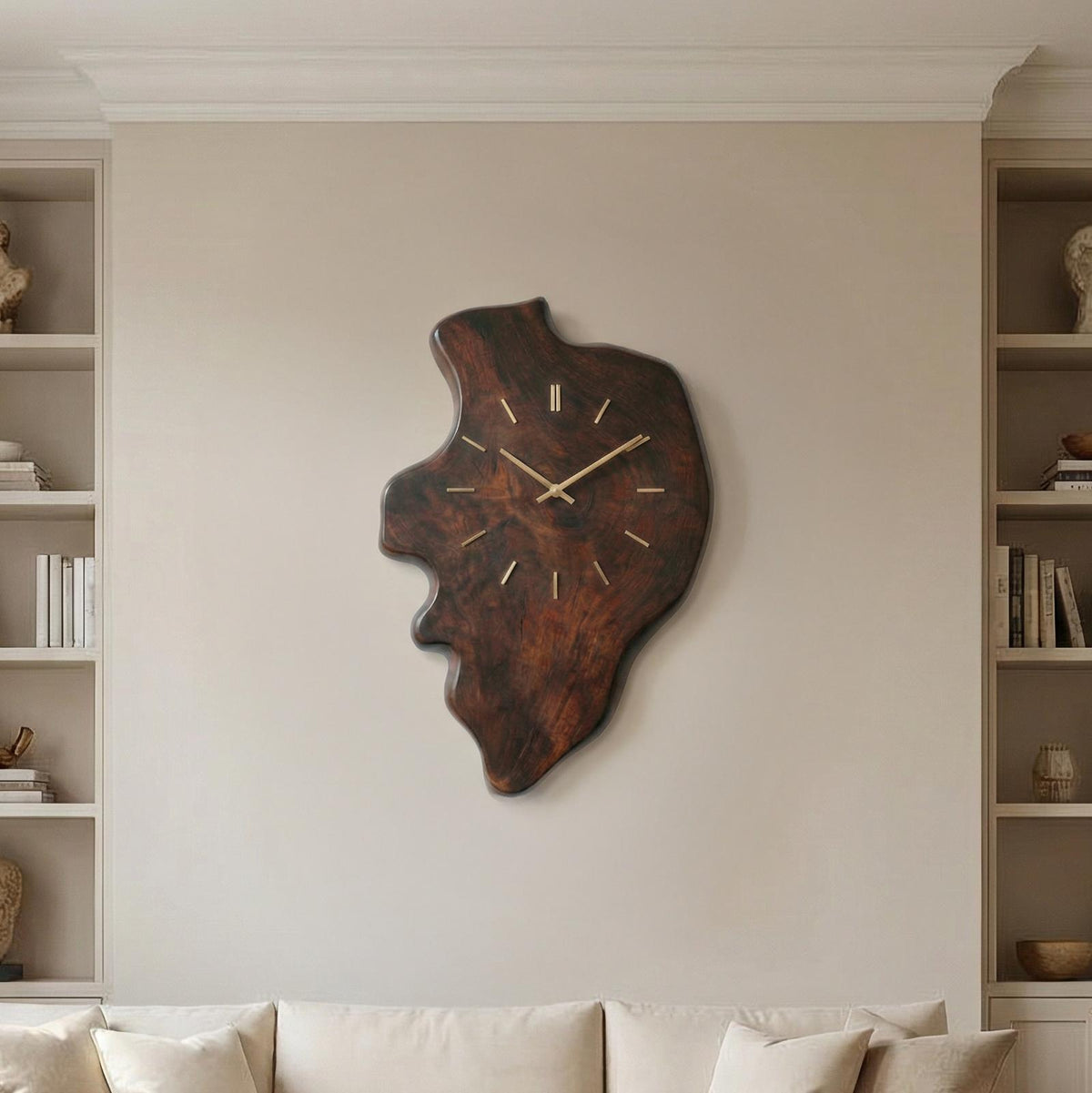 Handcrafted Live Edge Wood Wall Clock Living Room Wall