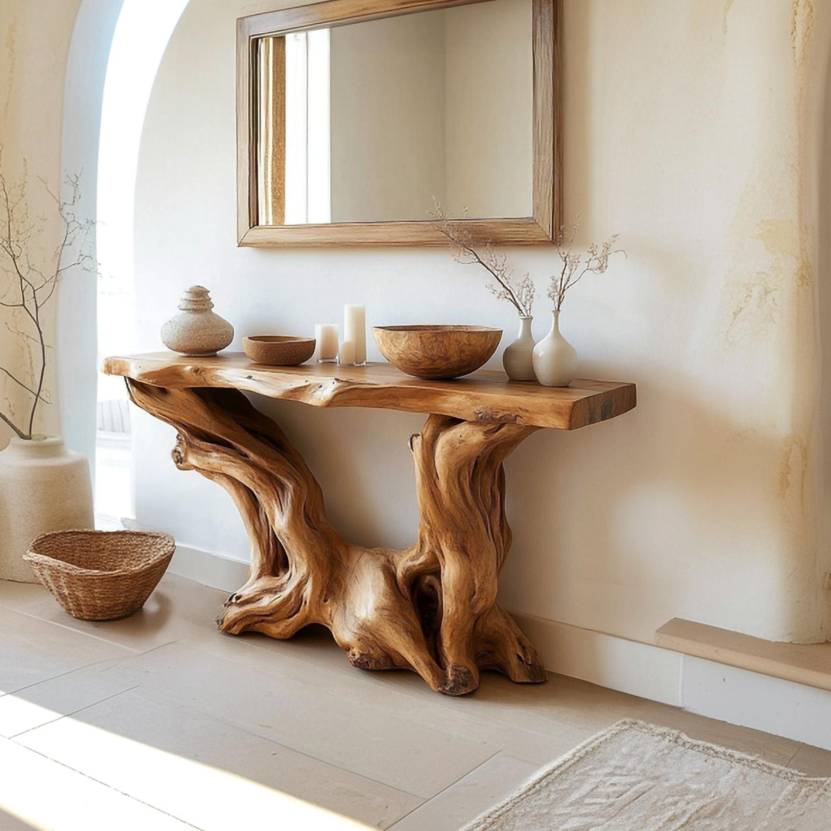 Mid Century Handcrafted Console Table Living Room