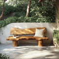 Rustic Solid Wood Sofa Outdoor Garden Natural Sculptural Seating