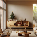 Rustic Wood Sideboard Buffet Furniture, Handcrafted Dining Room Credenza Storage Cabinet