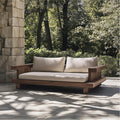 Minimal Platform Sofa Frame, Solid Wood Clean Low Arm Daybed/Couch Base for Living Room, Lounge Furniture