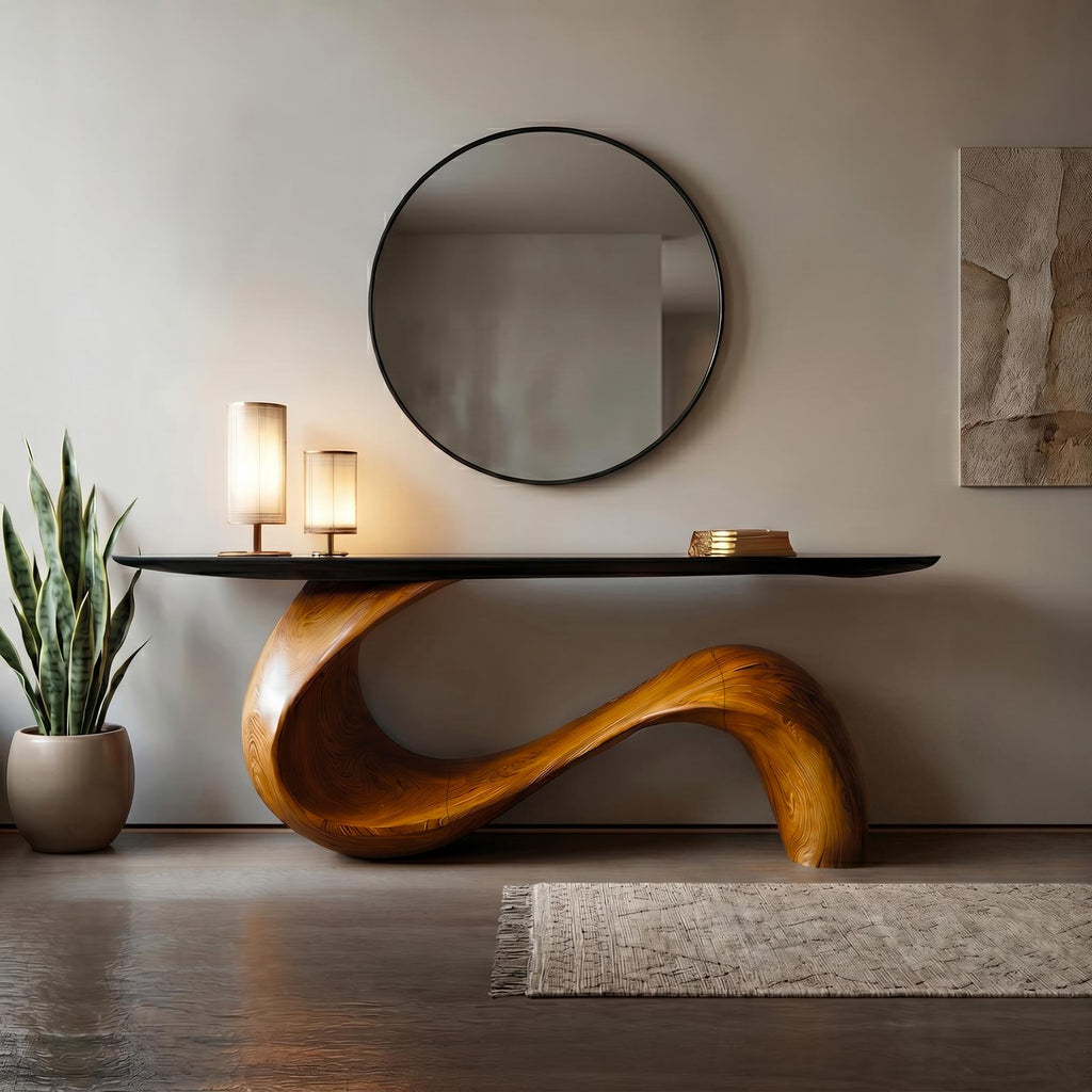 Midcentury Sculptural Console Table Entryway SINLSACS108