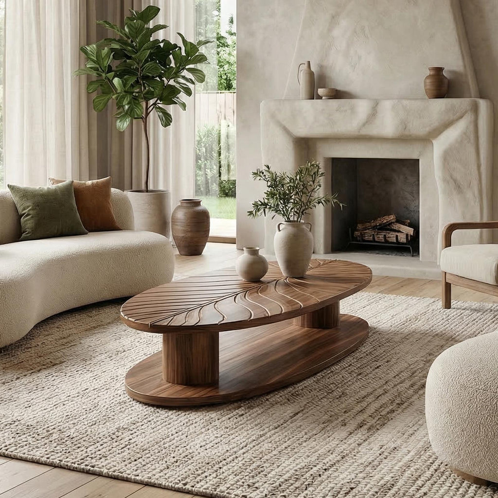 Spry Interior Scandinavian Minimalist Solid Wood Coffee Table, Handcrafted Wooden Center Table for Modern Living Room Home Furniture, SINLSACF336