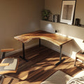 Rustic Natural Corner Work Desk Study Room And Reading Room