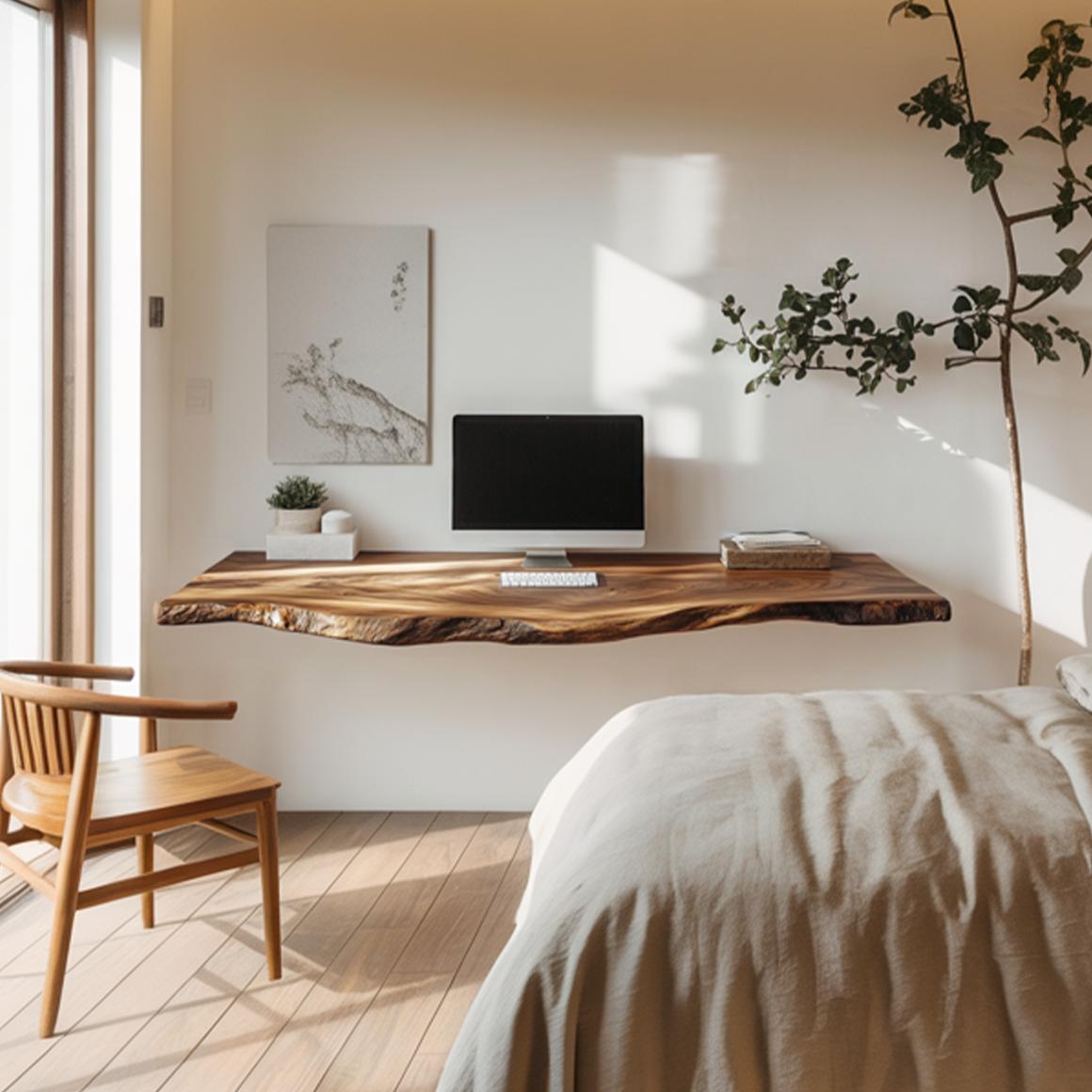 Rustic Floating Shelf Desk Area Living Room Or Office
