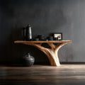 Rustic Tree Wood Console Table, Hallway & Living Room Handcrafted Solid Wood Accent Sofa Table, Model