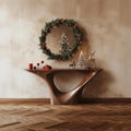 Rustic Wood Console Table, Handcrafted Live Edge Entryway Sofa Accent Table for Living Room