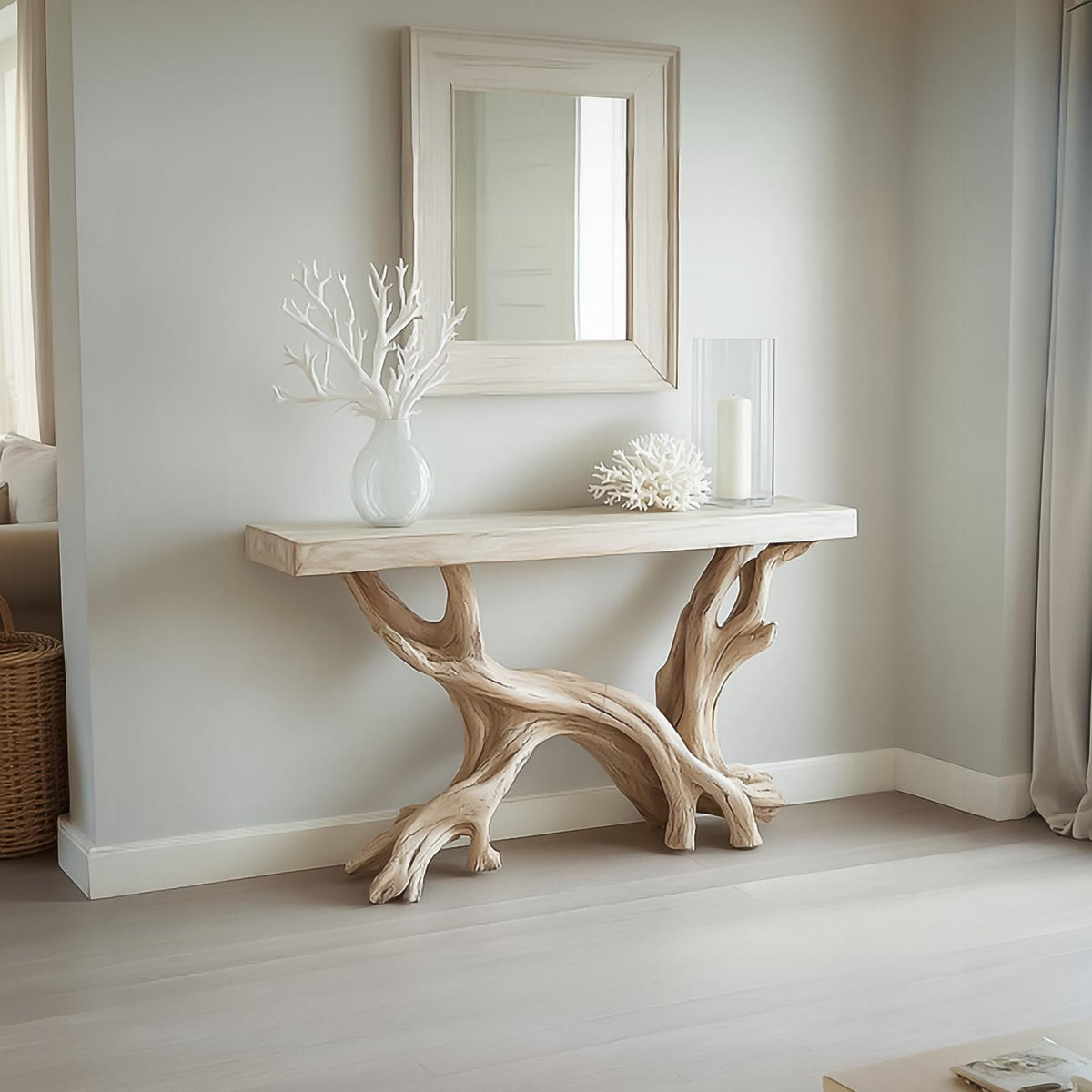 Rustic Coastal Console Table Living Room And Hallway