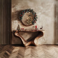 Mid-Century Solid Wood Console Table, Live Edge Organic Entryway Table & Accent Credenza