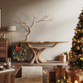 Rustic Tree Console Table, Sculptural Solid Wood Branch Base, Unique Entryway & Living Room Accent Table