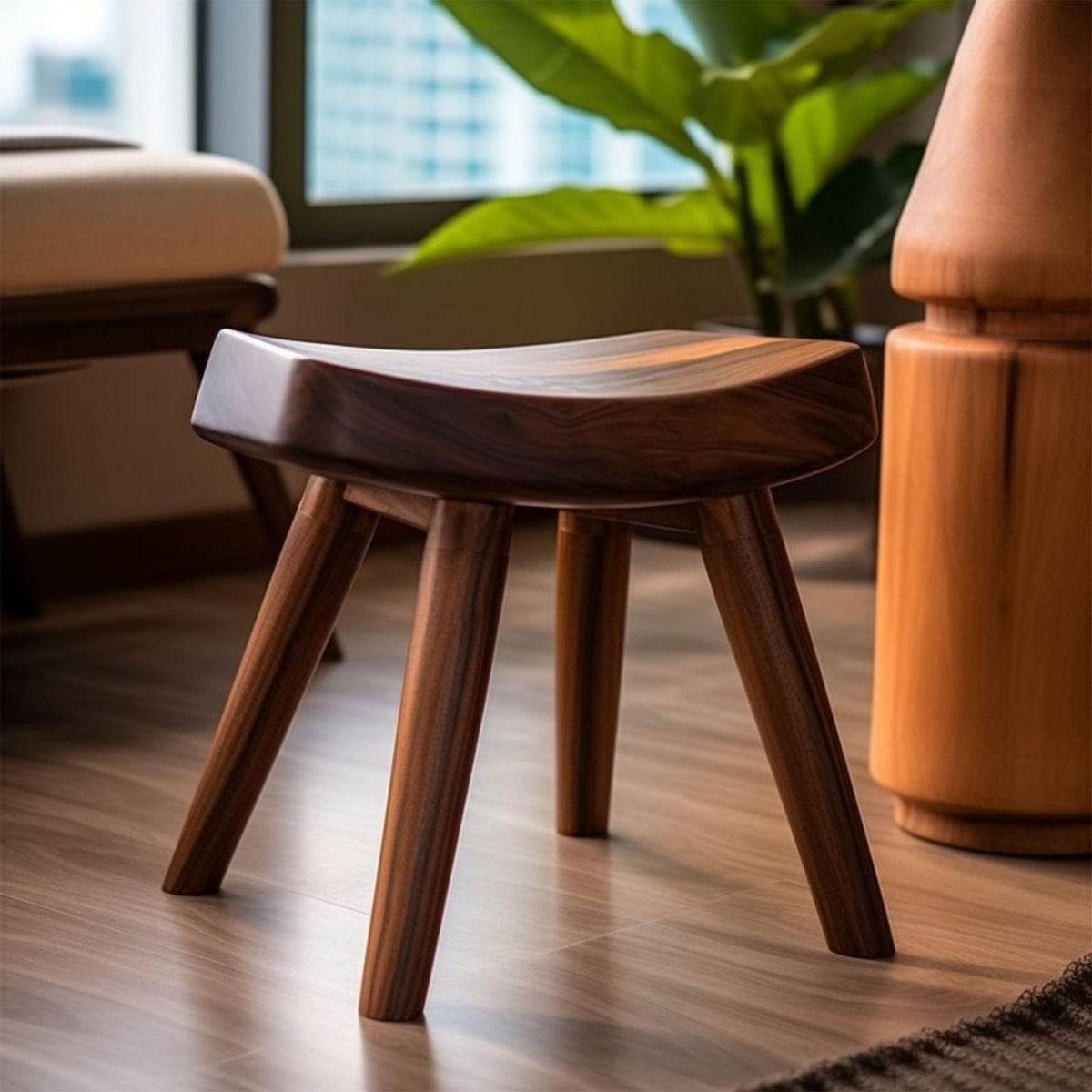 Solid Wood Shower Bench Bath Stool