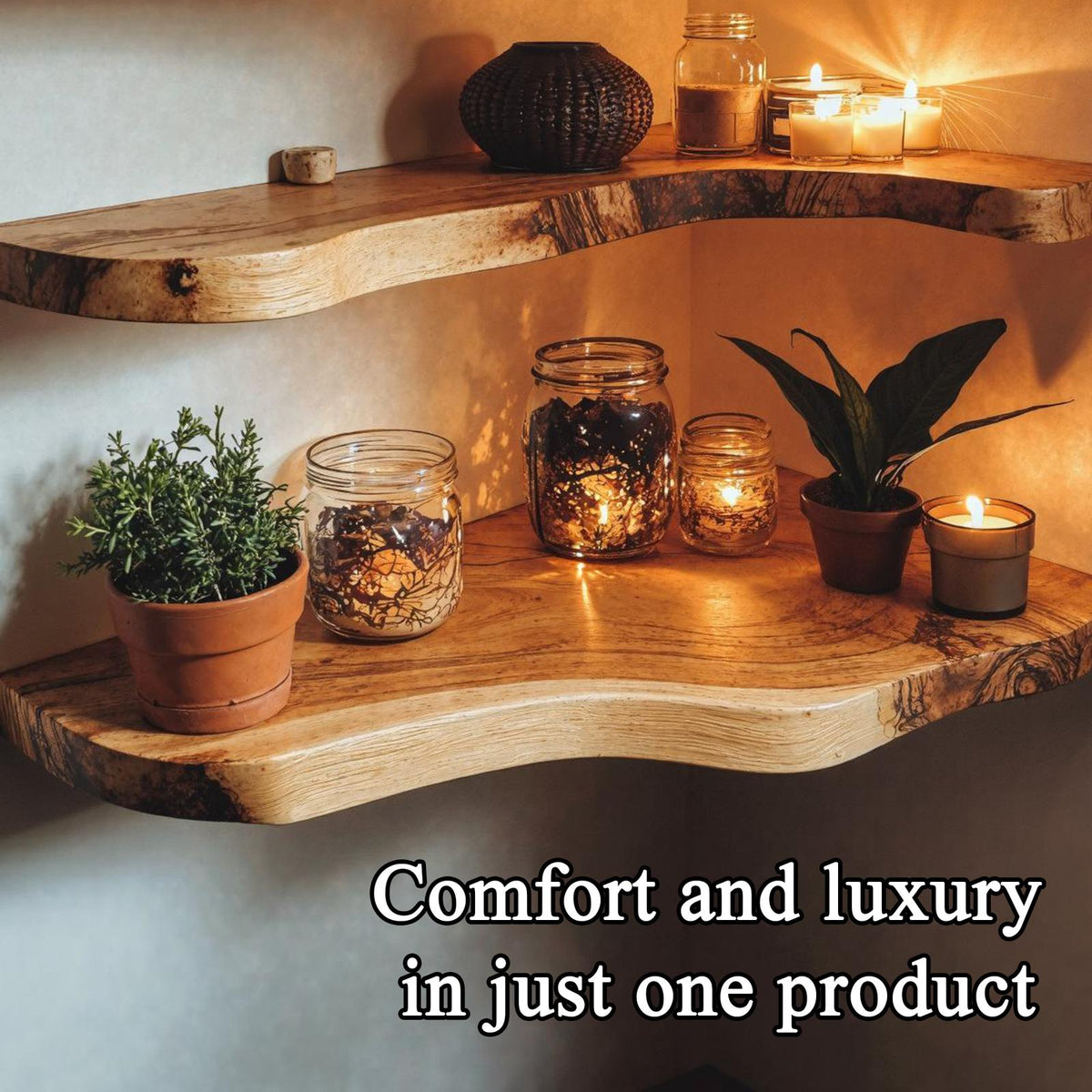 Live Edge Walnut Floating Shelves