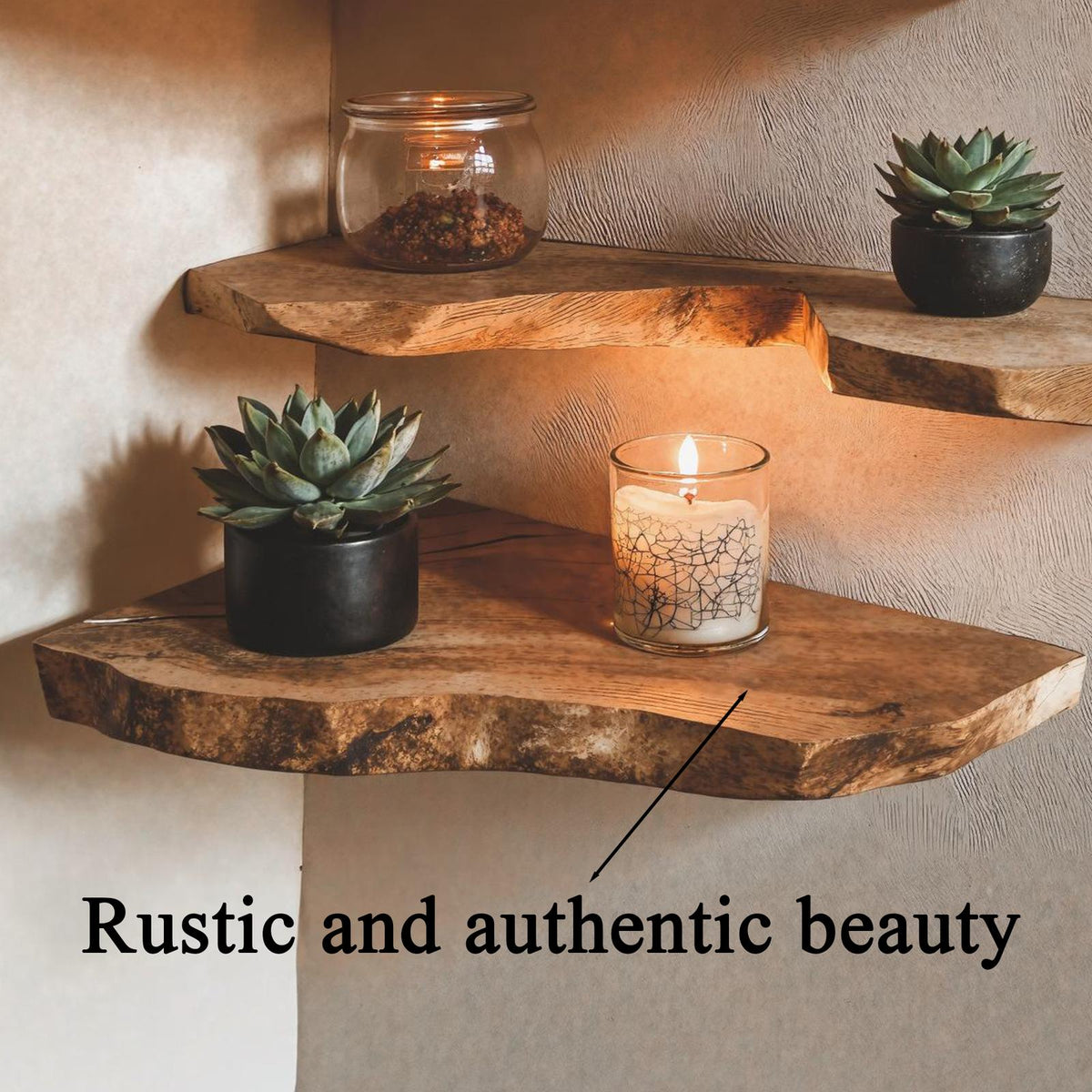 Live Edge Corner Bookshelf Decorations Wall