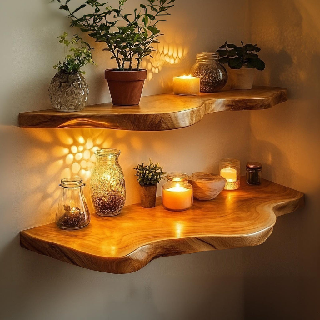 Mid Century Bookcase Live Edge