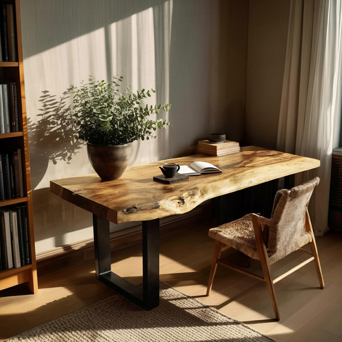 Handcrafted Wooden Tabletop, Solid Wood Custom Replacement Slab for DIY Desks, Coffee Tables & Bedroom Furniture