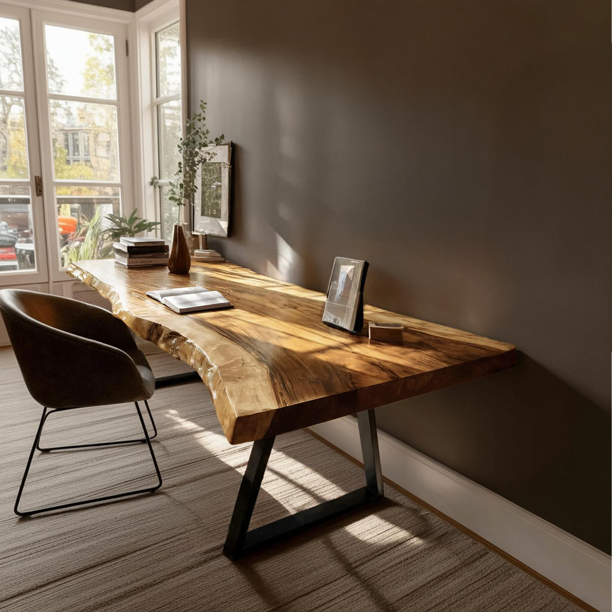 Farmhouse Solid Wood Tabletop, Handcrafted Rustic Wood Custom Replacement Slab for DIY Desks and Home Furniture