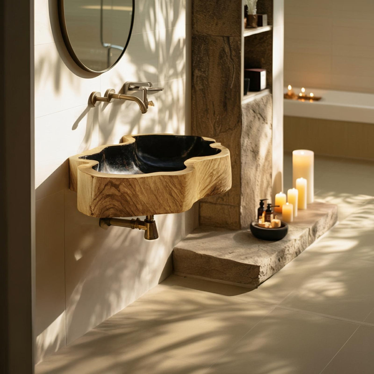 Modern Solid Wood Vanity Sink For High End Bathroom Furniture