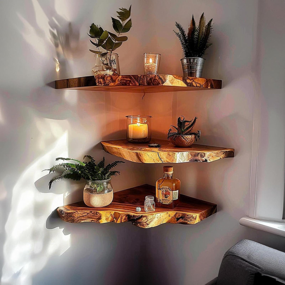 Floating Shelf Corner Bookshelf Decorations