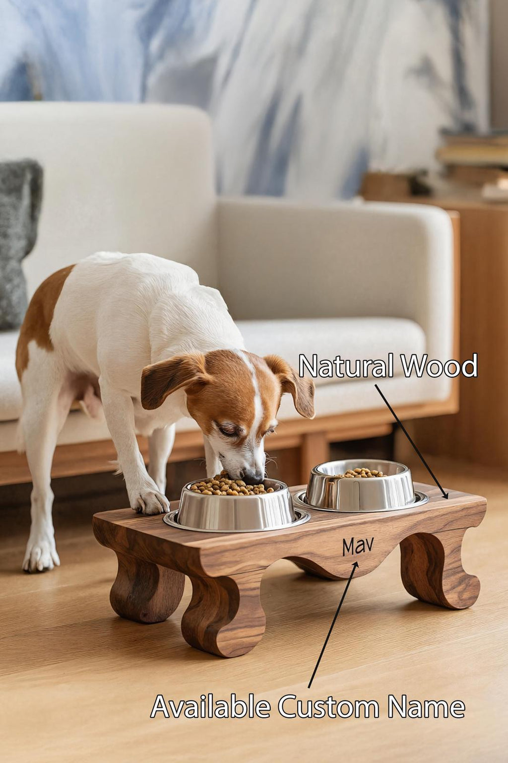 Handcrafted Feeding Stand For Dog Kitchen Corner