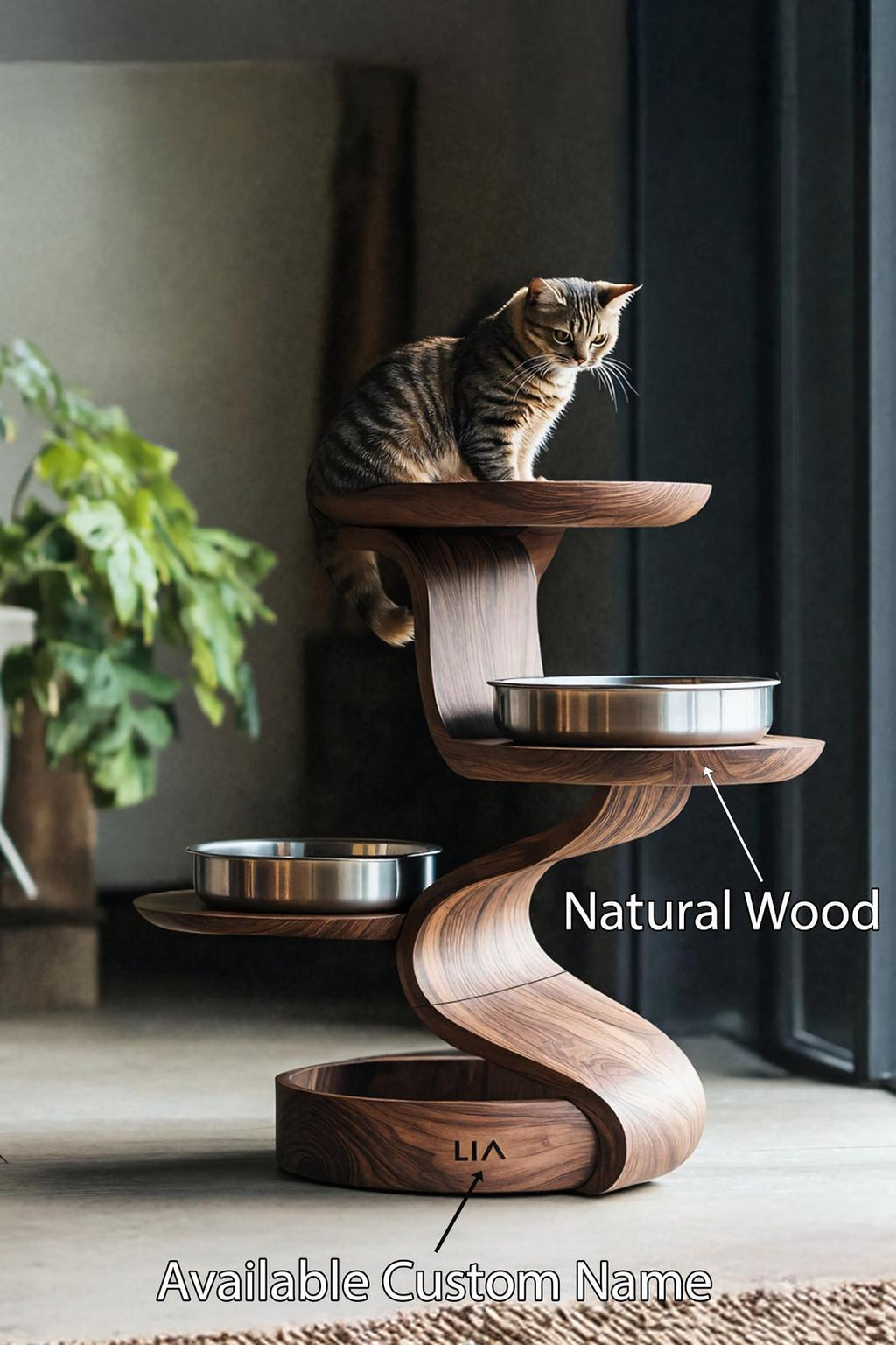 Handmade Feeding Station For Dogs In Kitchen Decor SILDTTNDBS015