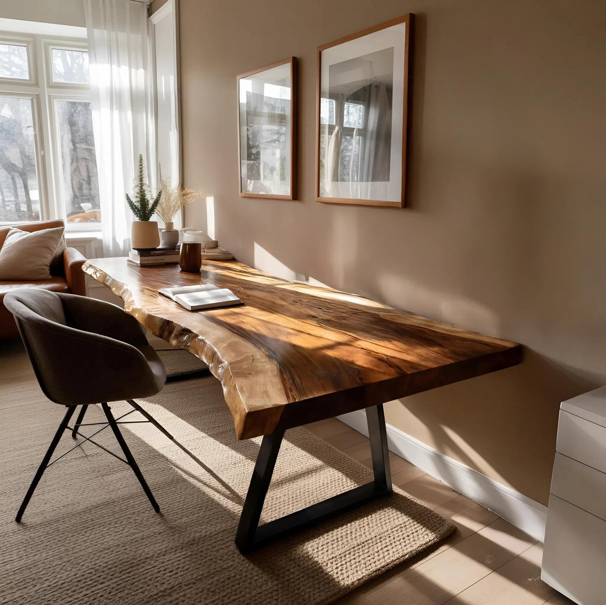 Farmhouse Solid Wood Tabletop, Handcrafted Rustic Wood Custom Replacement Slab for DIY Desks and Home Furniture