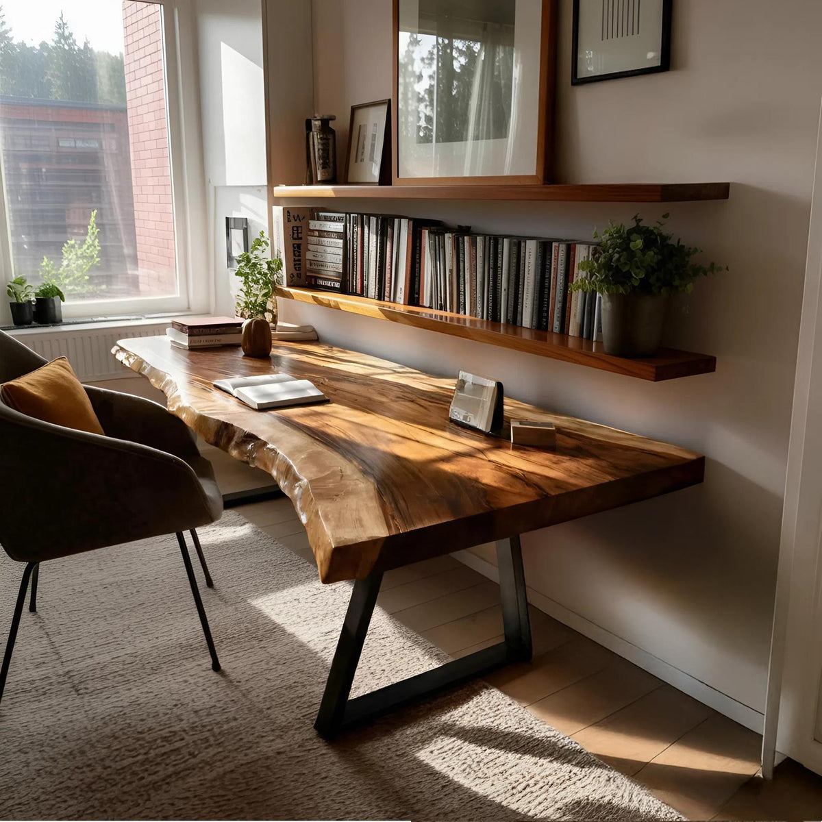 Farmhouse Solid Wood Tabletop, Handcrafted Rustic Wood Custom Replacement Slab for DIY Desks and Home Furniture