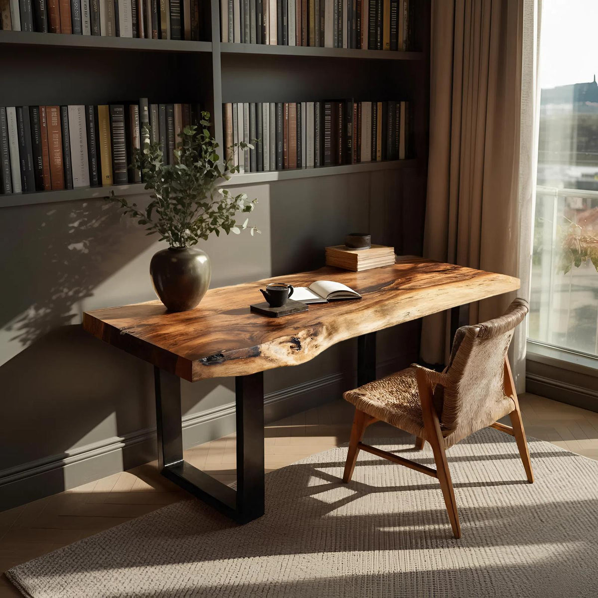 Handcrafted Wooden Tabletop, Solid Wood Custom Replacement Slab for DIY Desks, Coffee Tables & Bedroom Furniture
