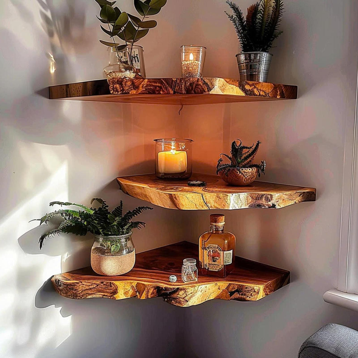 Floating Shelf Corner Bookshelf Decorations