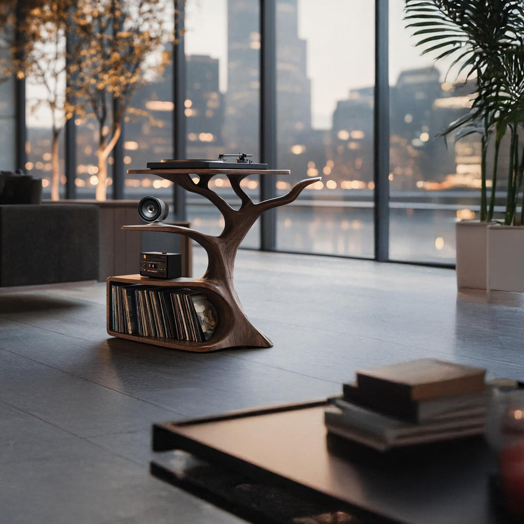 Rustic Record Player Table For Furniture And Audio