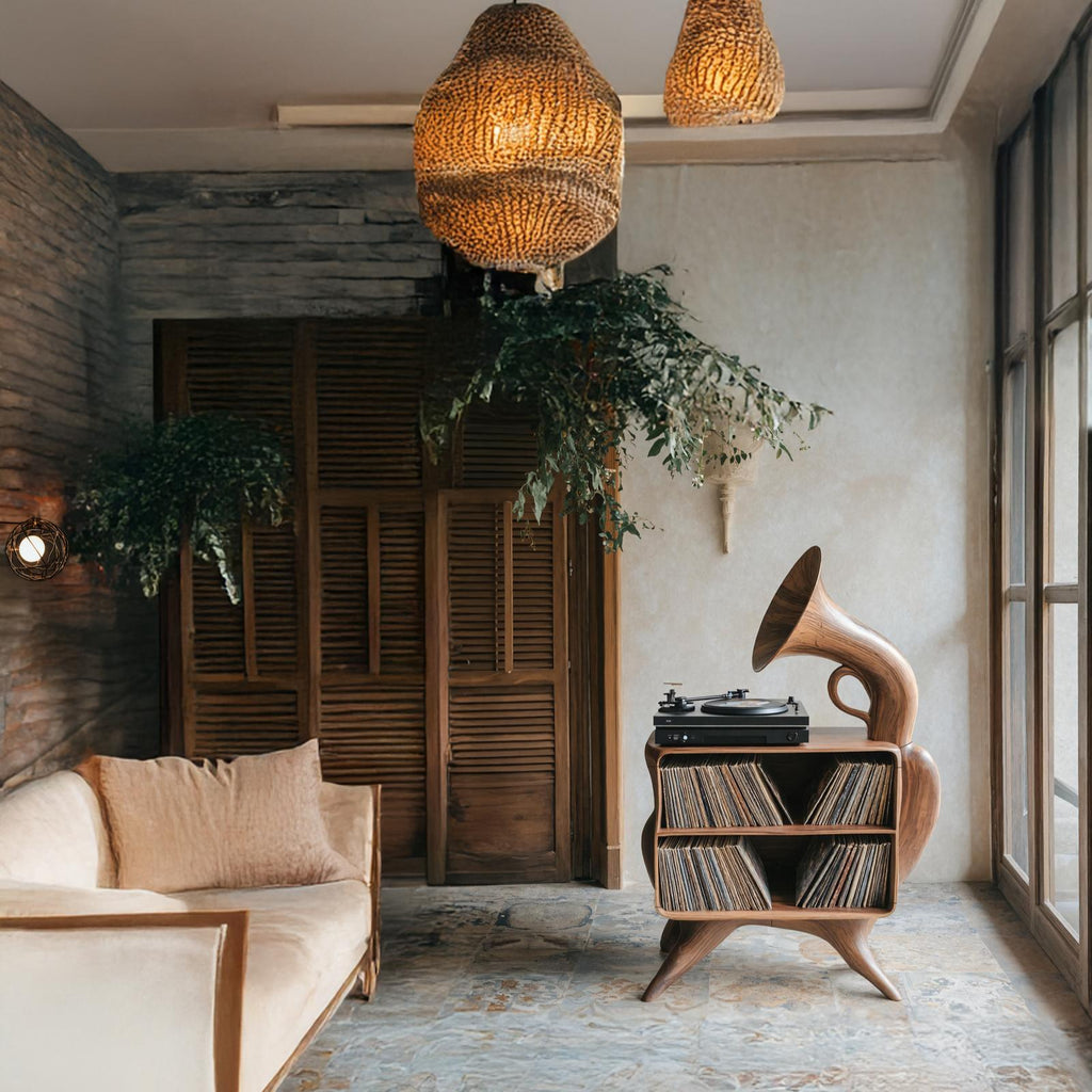 Rustic Vinyl Record Storage For Bedroom Furniture