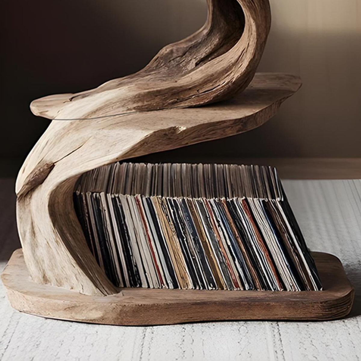 Rustic Record Stand Industrial Living Room Furniture