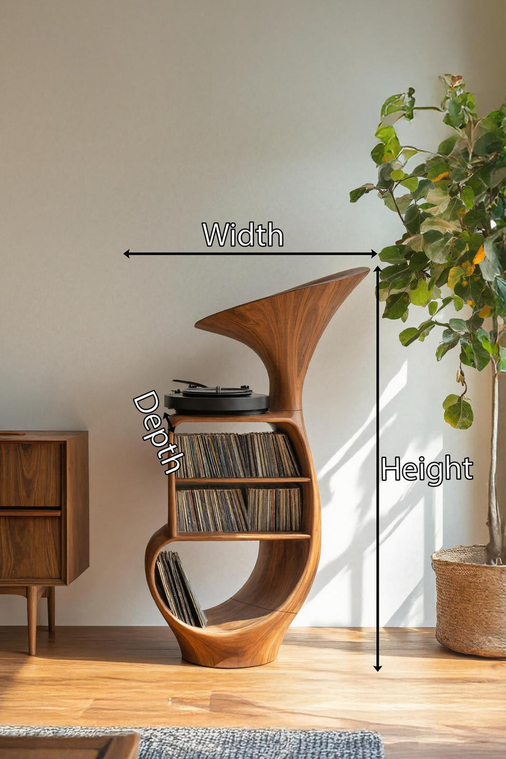 Rustic Vinyl Record Cabinet For Furniture Decor