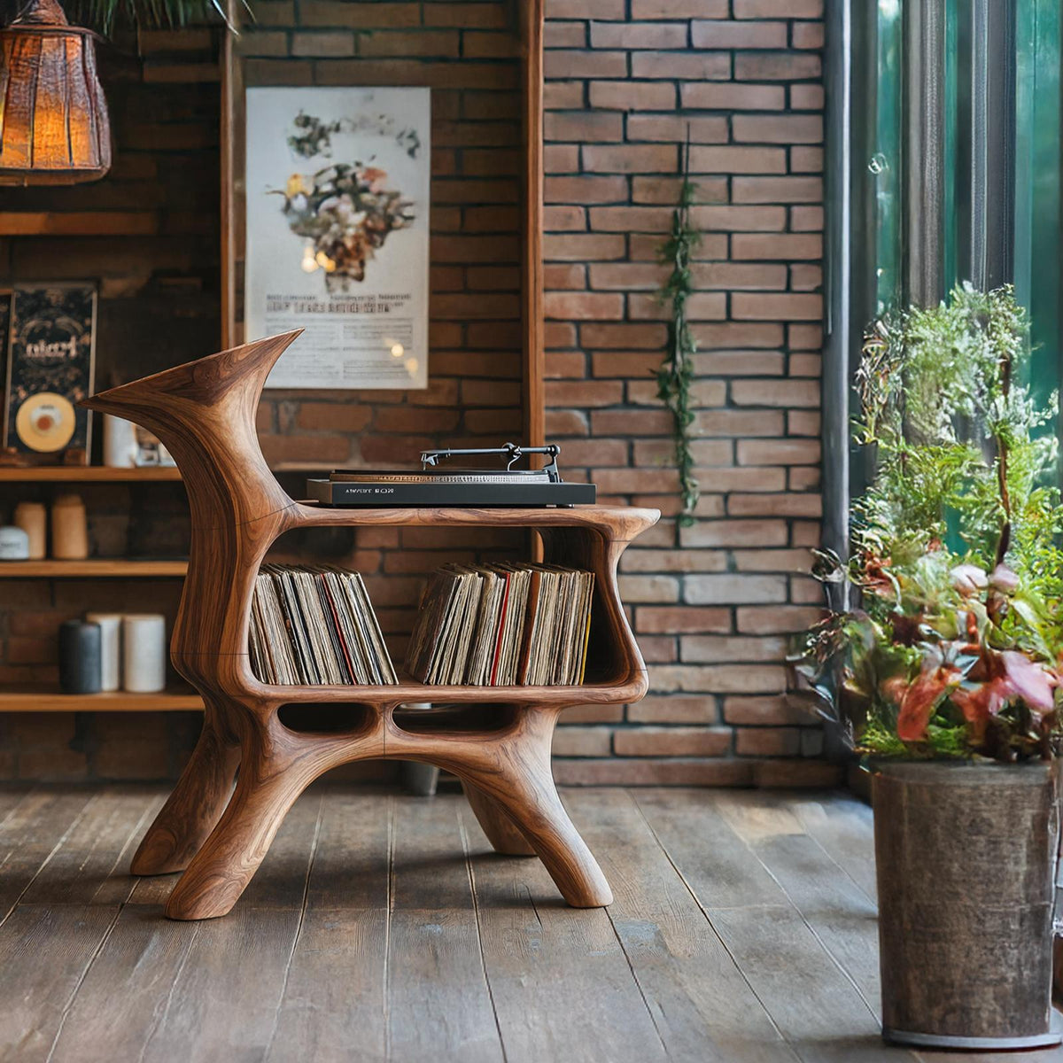Handcrafted Vinyl Storage Unit For Livingroom Style