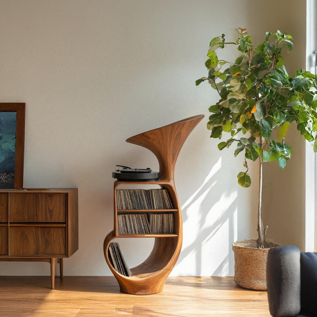 Rustic Vinyl Record Cabinet For Furniture Decor