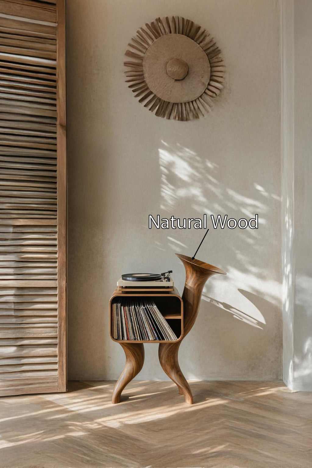 Rustic Wood Record Stand For Bedroom Organization