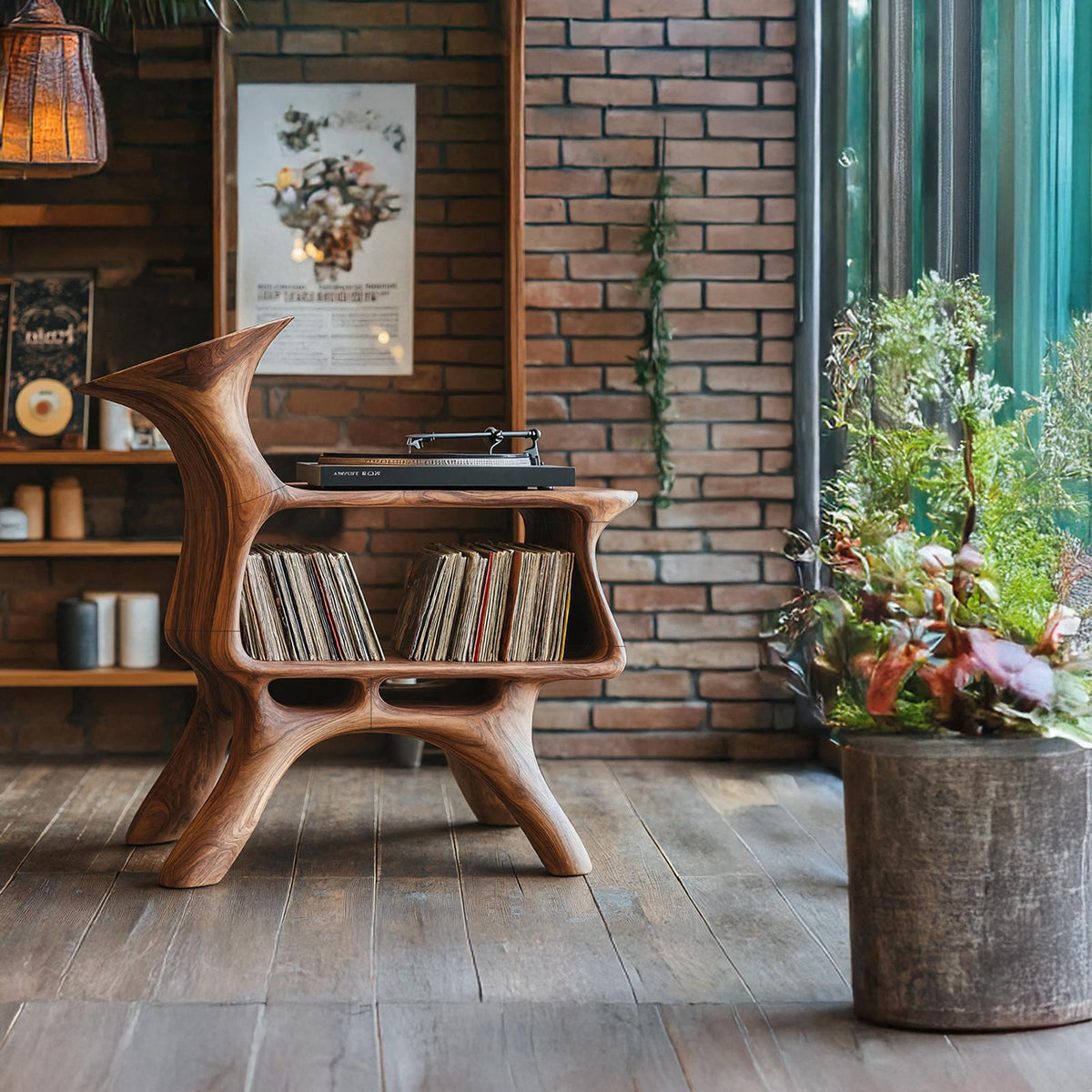 Handcrafted Vinyl Storage Unit For Livingroom Style