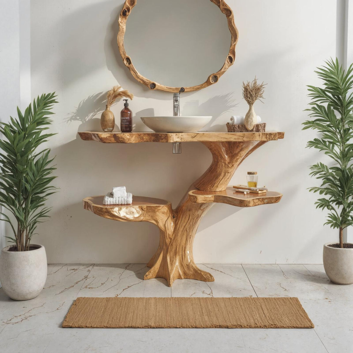 Handcrafted Floating Bathroom Vanity SILDTBRV004