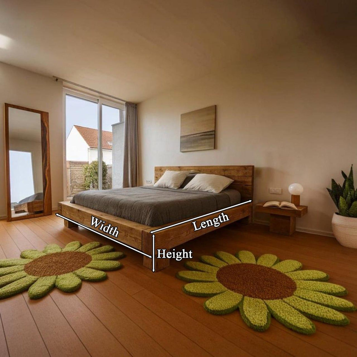 Rustic Low Profile Bed Frame For Cozy Minimalist Bedroom