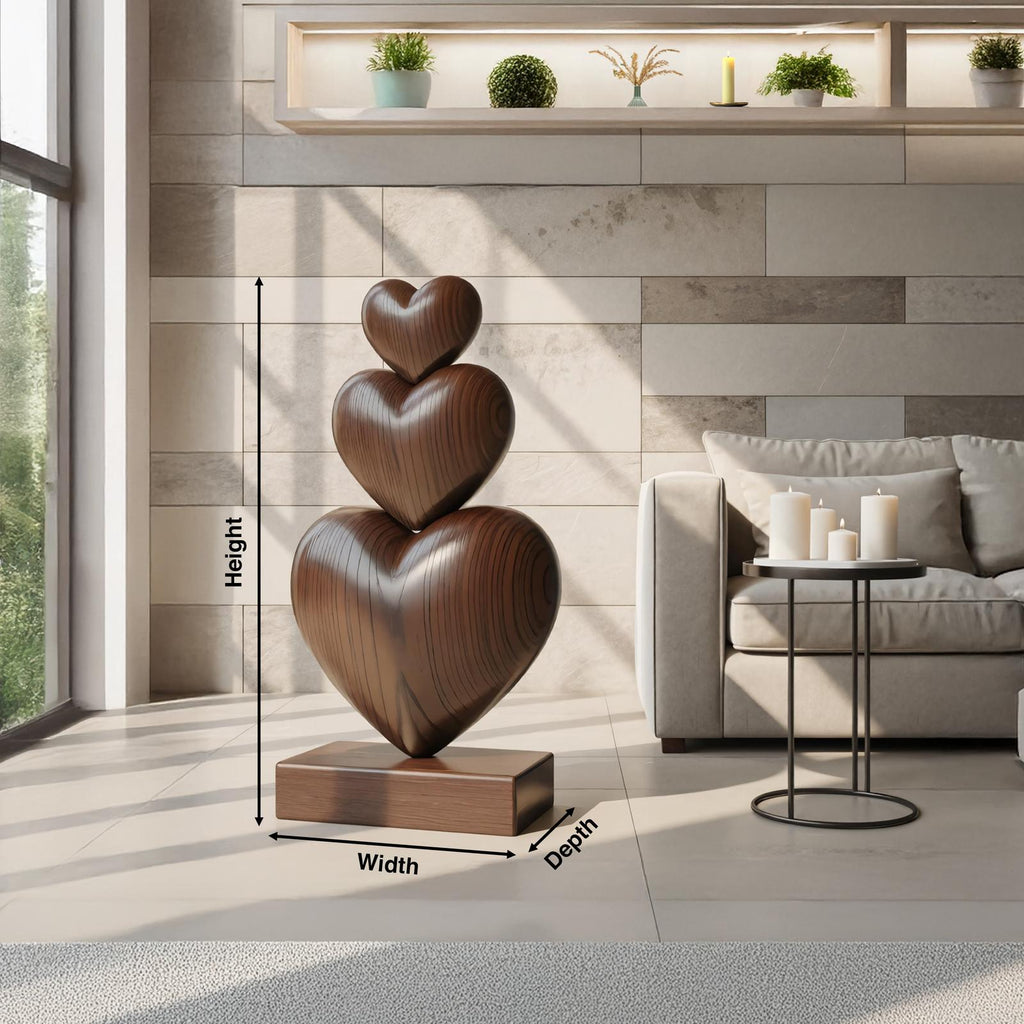Handcrafted Abstract Wooden Sculpture, Modern Solid Wood Tabletop Art Piece, Unique Decorative Accent for Living Room Desk Shelf, SILDTTRAS018