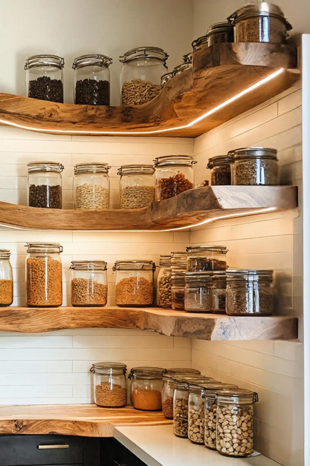 Mid Century Wooden Spice Rack For Kitchen Storage Decor