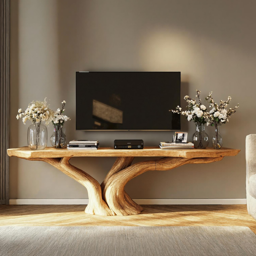 Farmhouse Reclaimed Wood Floating TV Stand, Wall-Mounted Media Console Cabinet for Living Room
