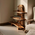 Contemporary Handmade Wooden Spice Shelf, Solid Wood Kitchen Storage & Countertop Display Rack