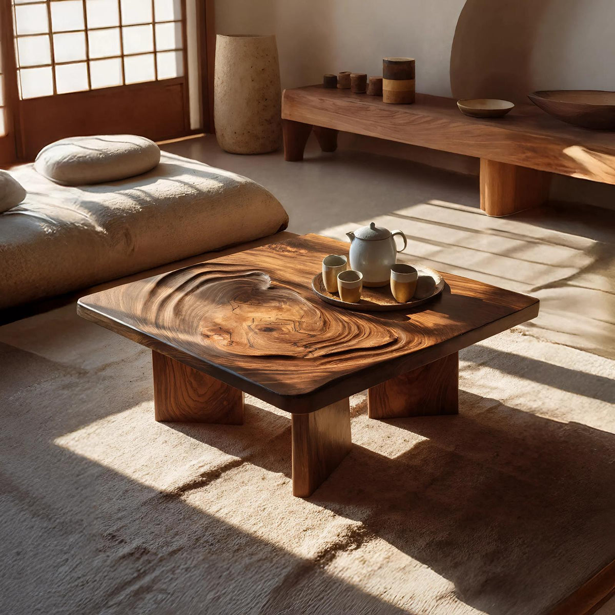 Mid Century Irregular Wooden Table For Furniture Decor SILDTTRCF089