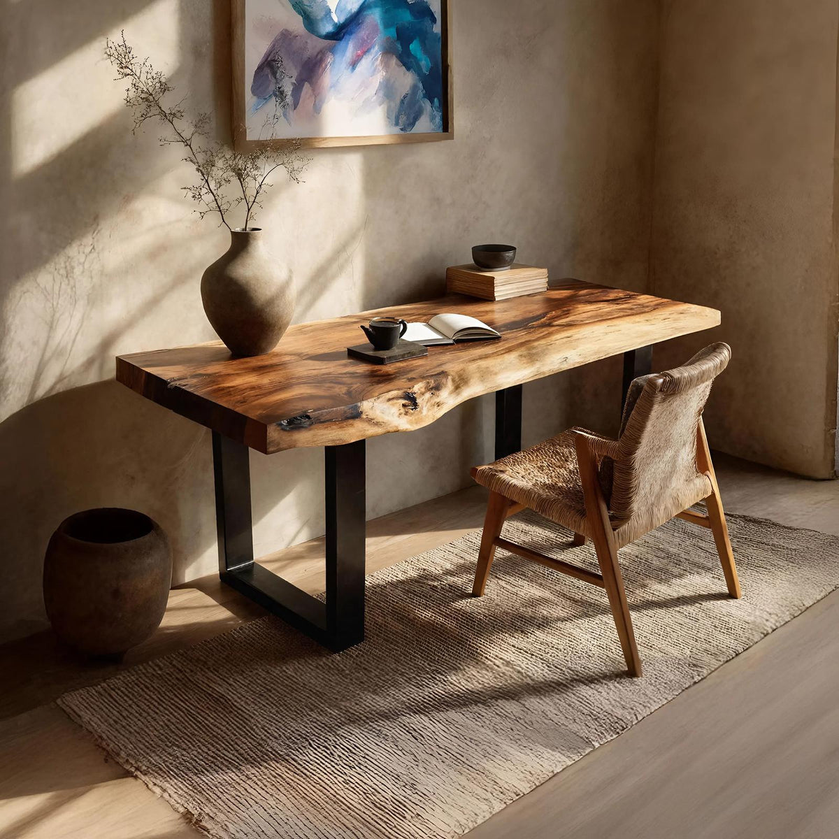 Handcrafted Wooden Tabletop, Solid Wood Custom Replacement Slab for DIY Desks, Coffee Tables & Bedroom Furniture