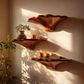 Farmhouse Wooden Mushroom Shelf For Natural Bedroom Decor Style
