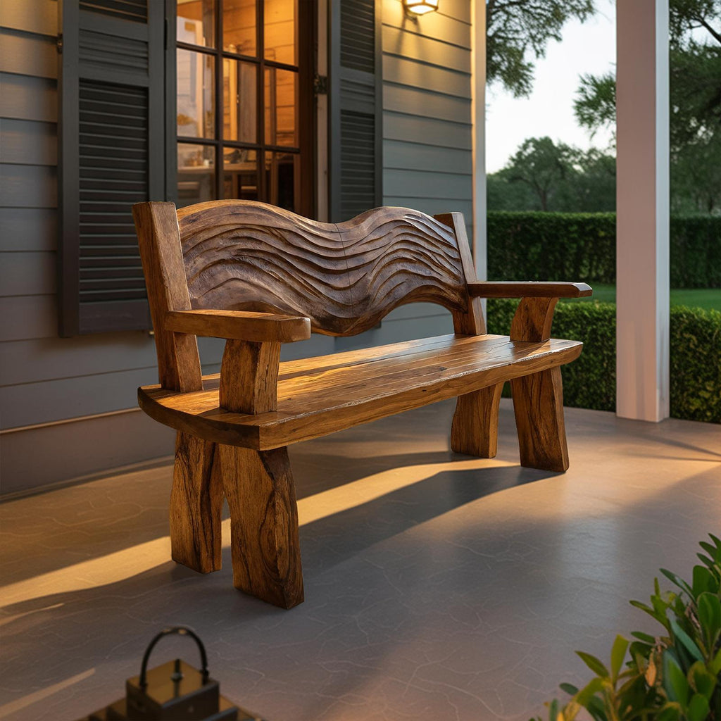 Solid Wood Entryway Bench, Minimalist Wooden Sitting Bench & Footstool Seat for Hallway Living Room