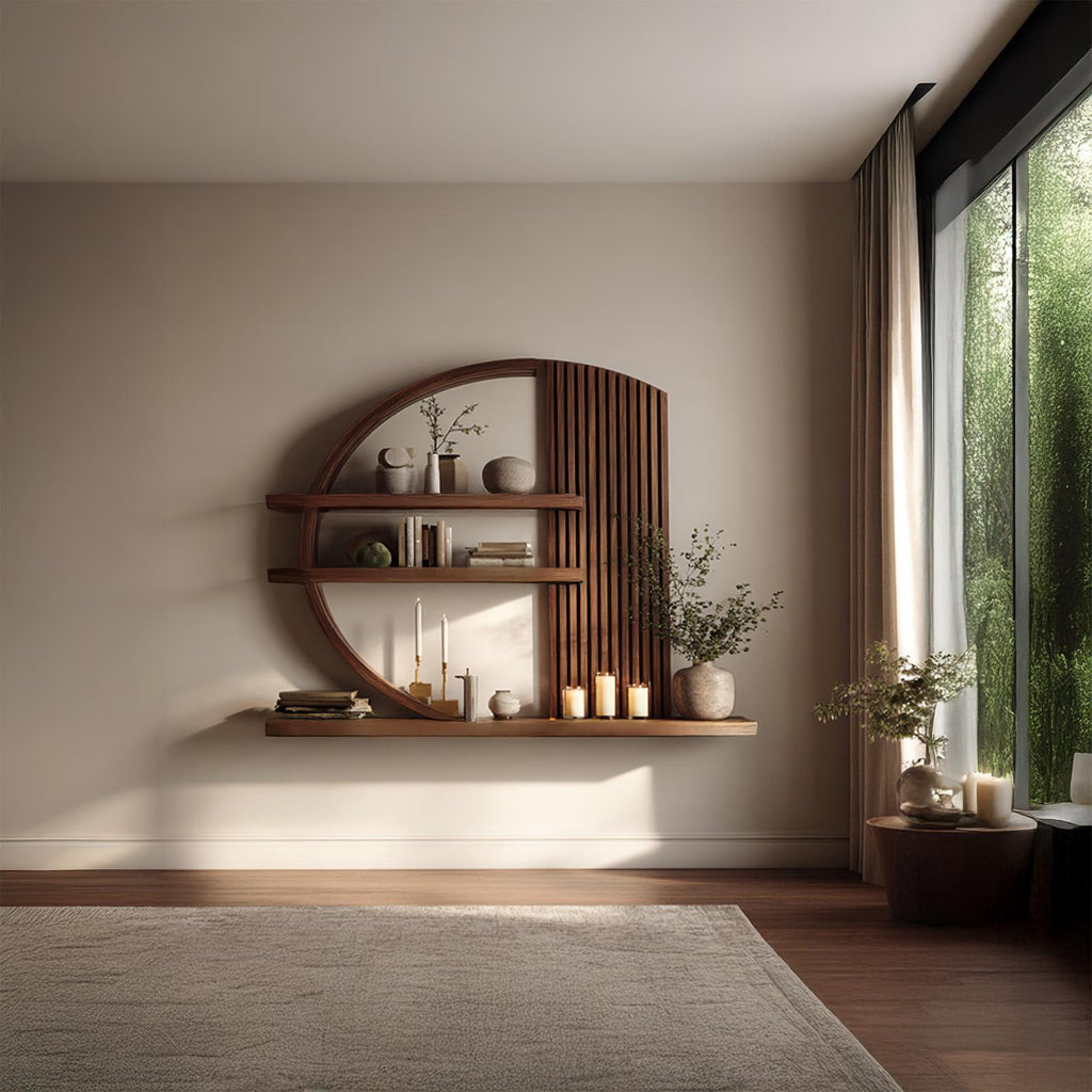Modern Zen Wall Shelf Living Room And Meditation Area