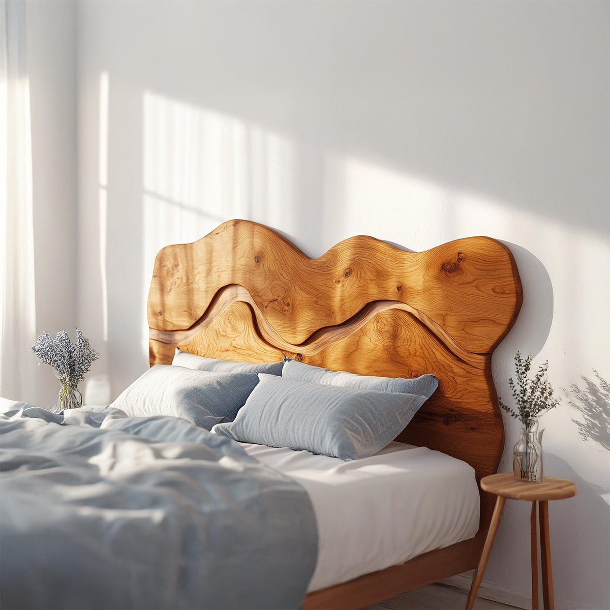 Rustic Sculptural Wall Headboard For Bedroom And Sleeping Space